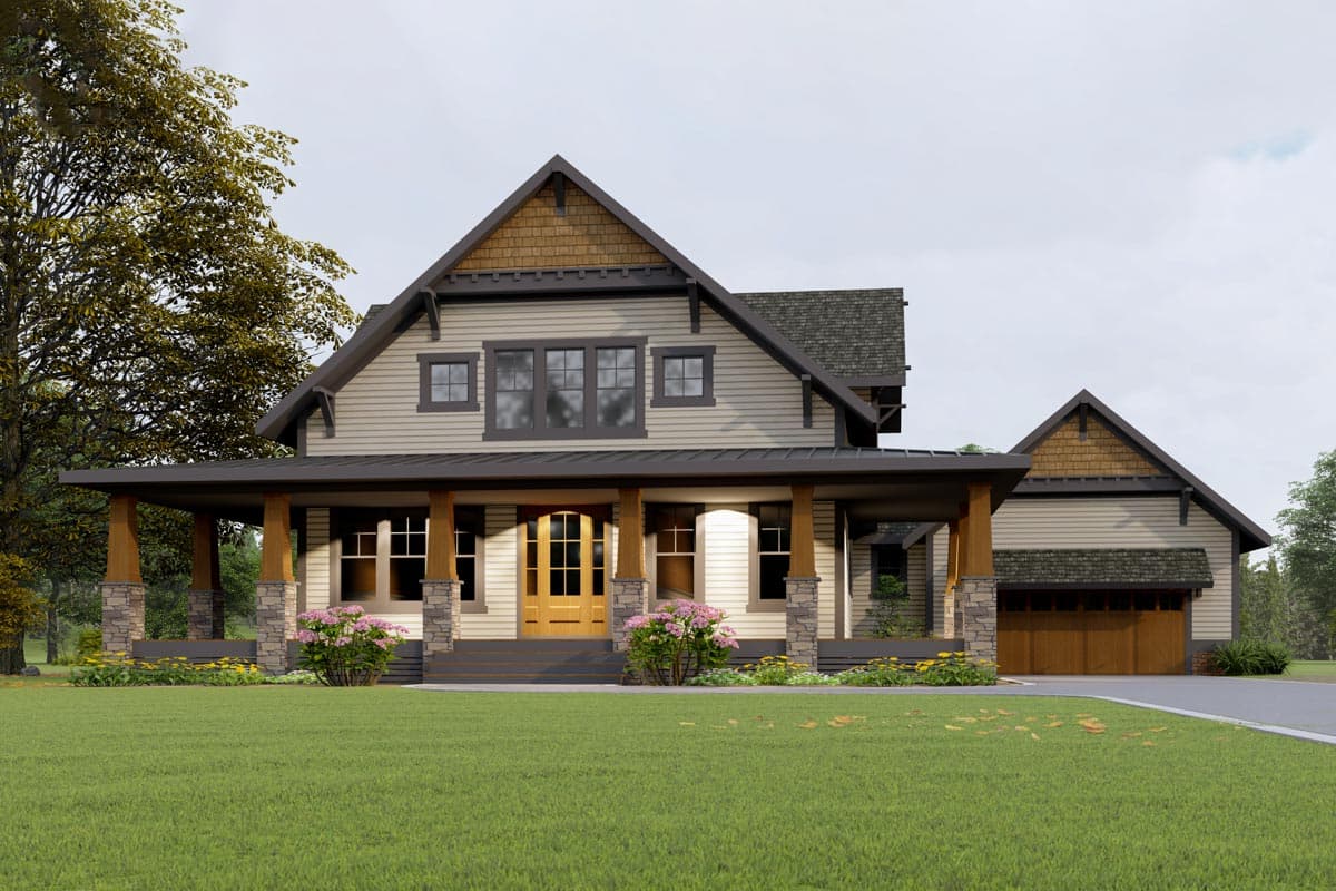 Plan 500080VV: Exclusive Craftsman Farmhouse Plan with Home Office and Flexible Upstairs Loft - Image #7 - Country, Craftsman, Mountain, New American, Northwest