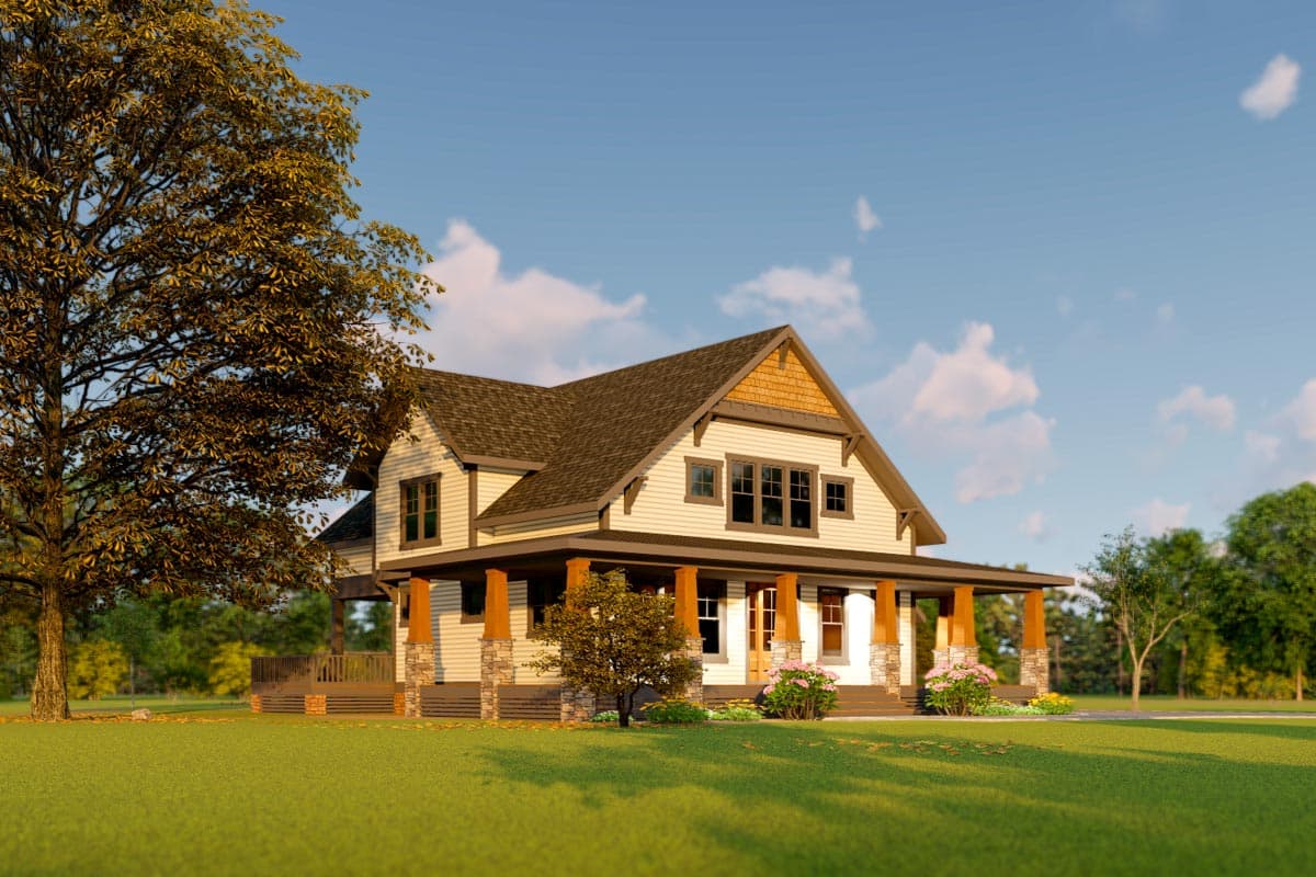 Plan 500080VV: Exclusive Craftsman Farmhouse Plan with Home Office and Flexible Upstairs Loft - Image #6 - Country, Craftsman, Mountain, New American, Northwest