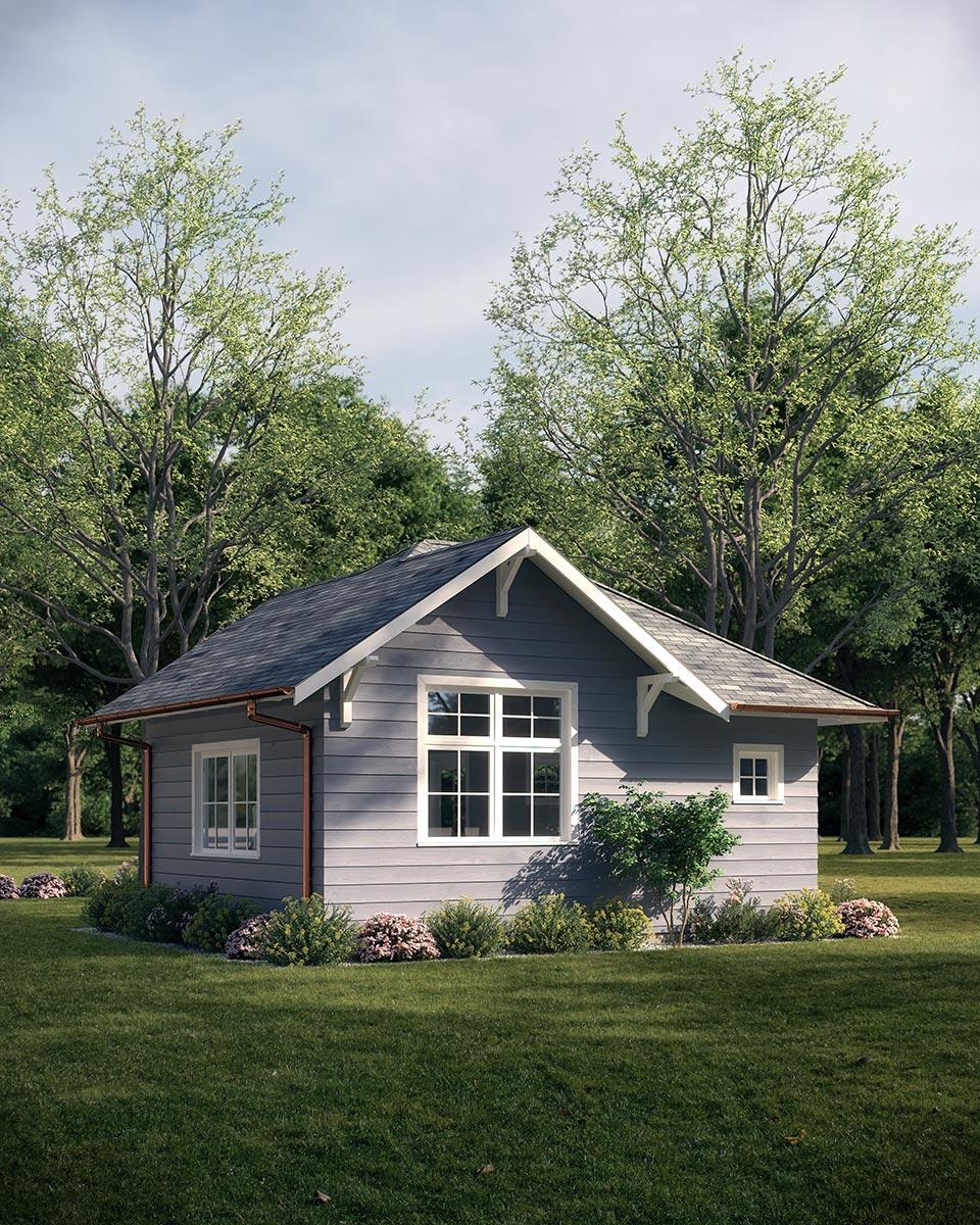 Plan 871008NST: Backyard ADU Cottage Studio or Home Office Escape - 298 Square Feet - Image #4 - Cabin, Cottage, Rustic, Shingle, Traditional, Vacation