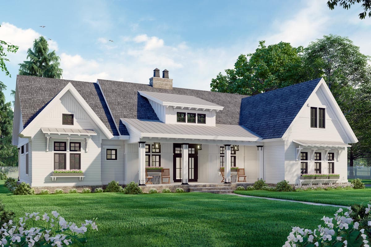 Plan 14694RK: 3-Bed Modern Farmhouse with Home Office and Great Master Suite - 2419 Sq Ft - Image #5 - Country, Craftsman, Modern Farmhouse, New American