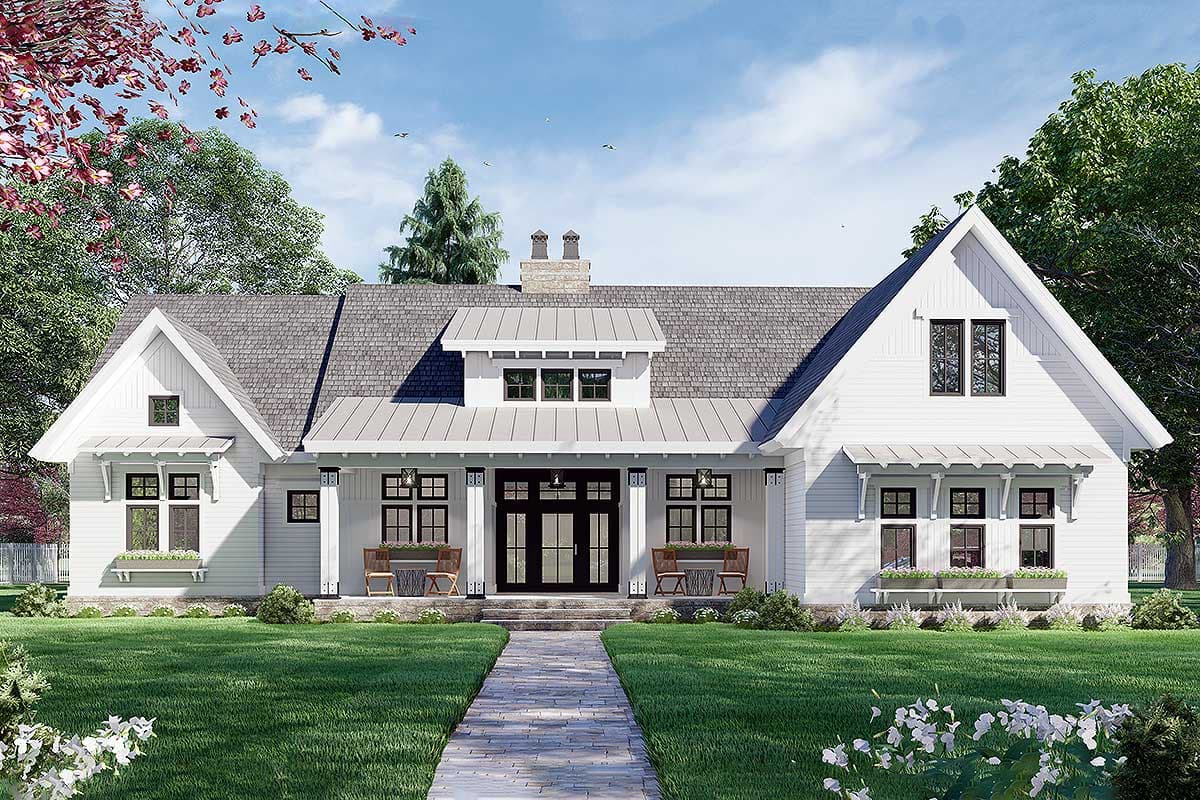 Plan 14694RK: 3-Bed Modern Farmhouse with Home Office and Great Master Suite - 2419 Sq Ft - Image #4 - Country, Craftsman, Modern Farmhouse, New American