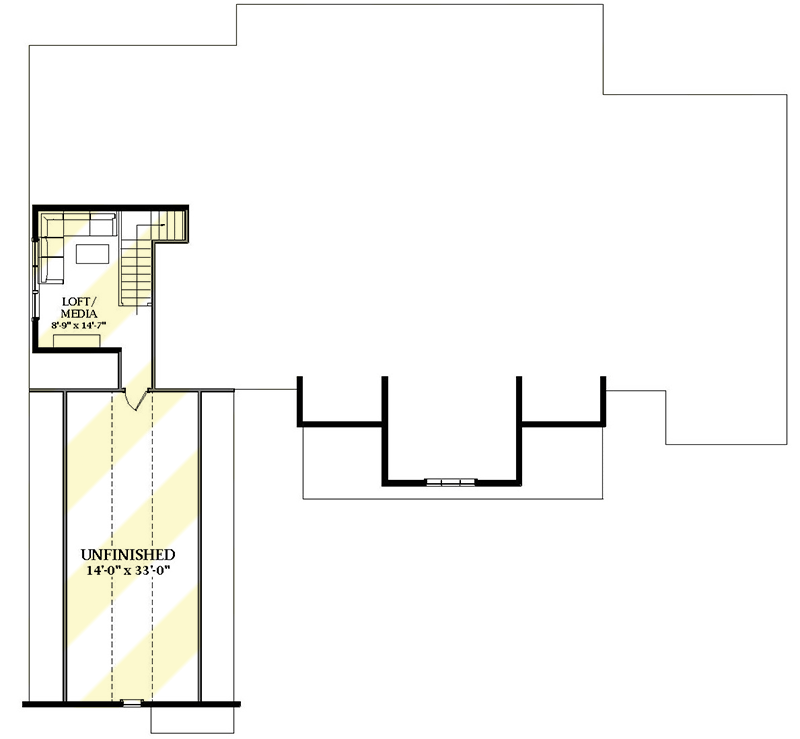 Plan 46431LA: Exclusive Country Home Plan with Split Bedrooms and Home Office - 2851 Sq Ft - Floor Plan - 2nd Floor - Country, Modern Farmhouse, New American, Southern, Traditional