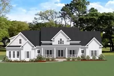 Exclusive Country Home Plan with Split Bedrooms and Home Office - 2851 Sq Ft