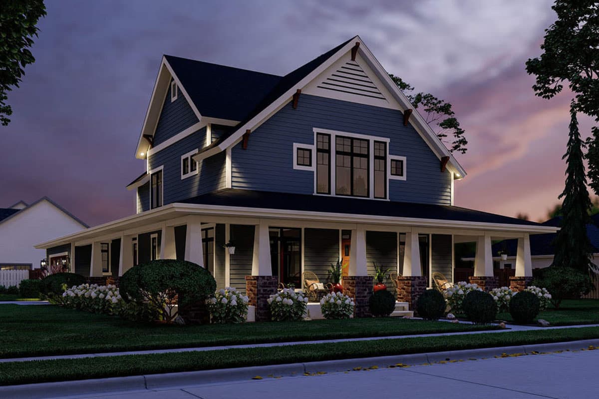 Plan 62989DJ: Timeless 3-Bedroom Craftsman House Plan with a Full Wrap-around Porch - Image #5 - Country, Craftsman, Farmhouse, New American, Traditional