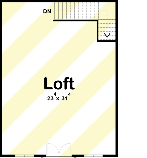 Plan 62990DJ: 2-Car Garage with Large Loft Above - Floor Plan - 2nd Floor - Carriage, Cottage, Country, Craftsman, Traditional