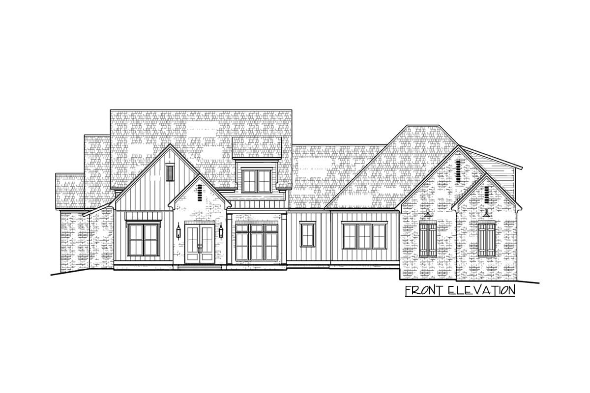 Plan 510181WDY: 4-Bed Modern Farmhouse with Private Master Suite and a 4-Car Garage - 4166 Sq Ft - Image #4 - Hill Country, Modern Farmhouse, New American
