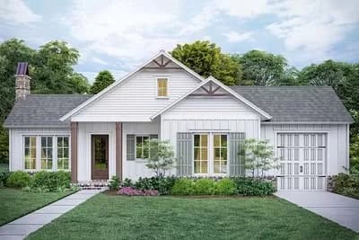 Exclusive One-level House Plan with Safe Room