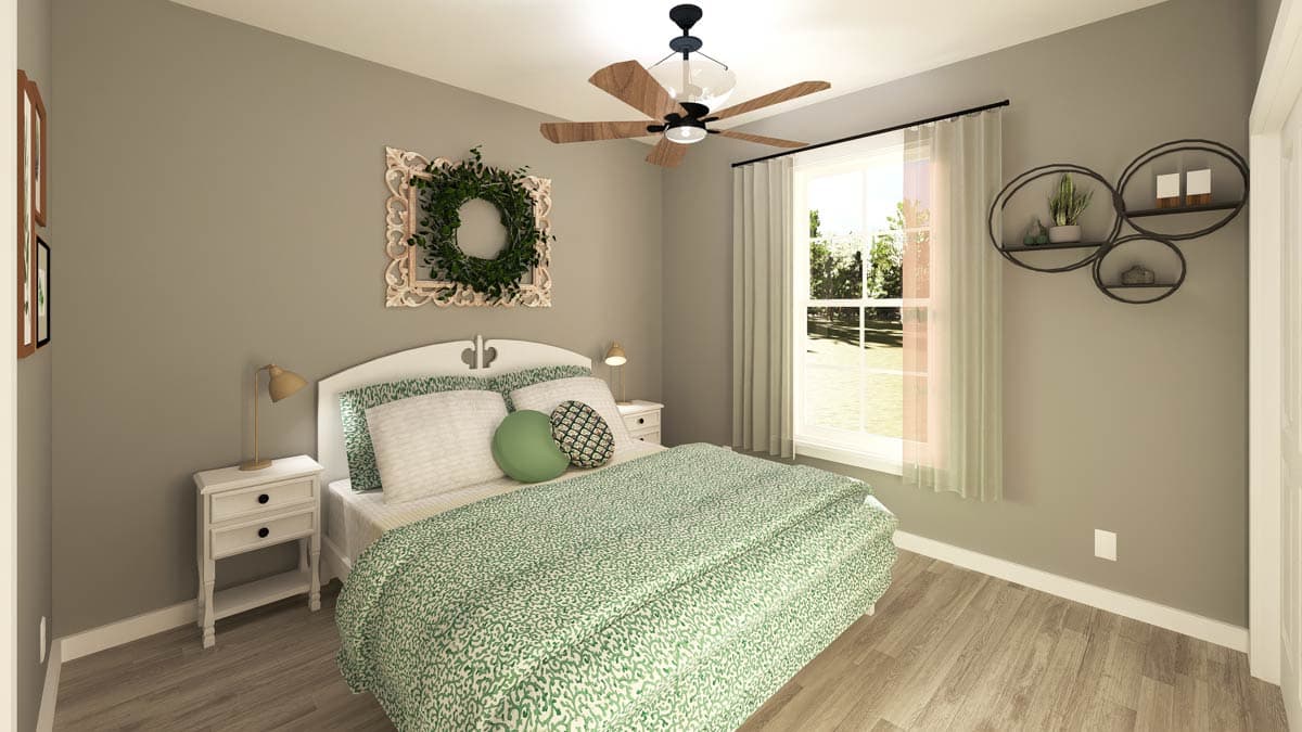 Plan 25020DH: Cutely Packaged Starter or Vacation or Retirement 2-Bed House Plan - Image #10
