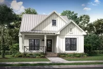 2-Story Farmhouse Plan with 4 Bedrooms with a Narrow Footprint