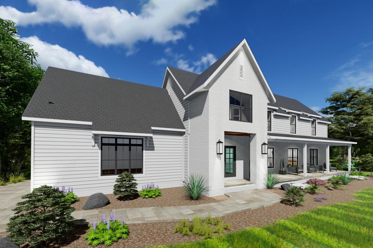 Plan 911007JVD: Modern Farmhouse Plan Under 2500 Square Feet with Main-floor Master Bedroom - Image #4 - Country, Modern Farmhouse, New American, Traditional