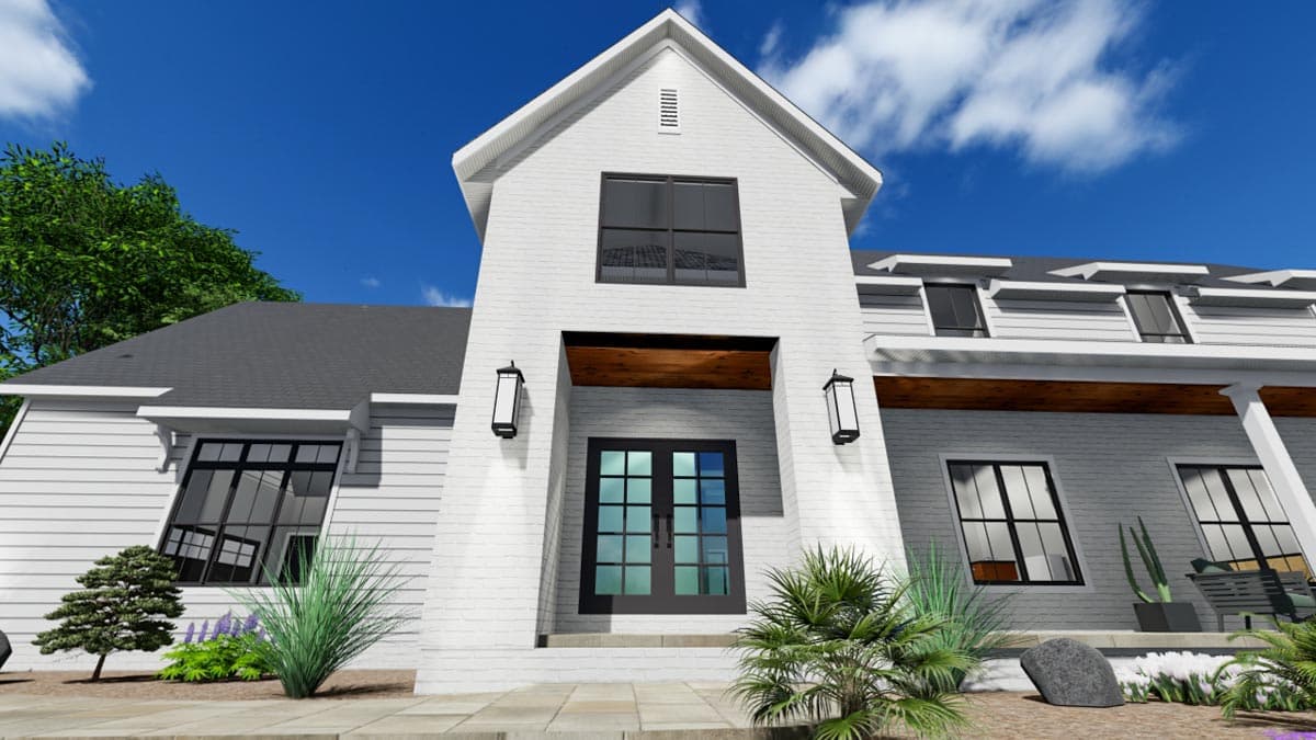 Plan 911007JVD: Modern Farmhouse Plan Under 2500 Square Feet with Main-floor Master Bedroom - Image #5 - Country, Modern Farmhouse, New American, Traditional