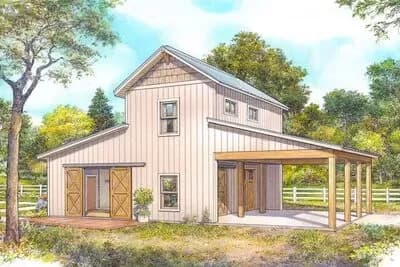 Detached Rustic Garage Apartment with Workshop - 480 Sq Ft