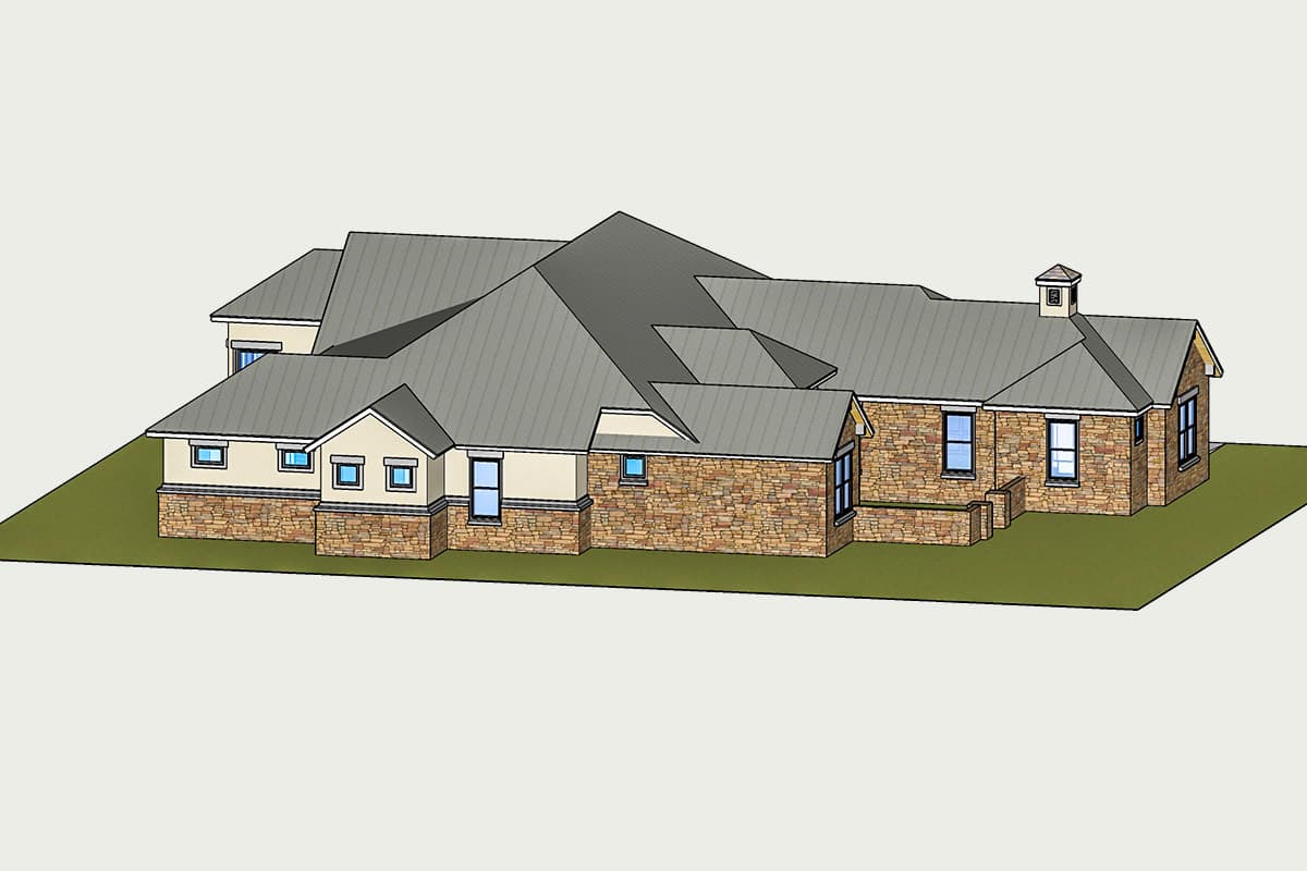 Plan 54028LK: 4-Bed Ranch Home Plan with Split Bedroom Layout - Image #4 - Contemporary, Hill Country, Ranch, Traditional