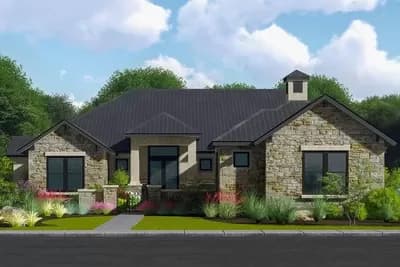 4-Bed Ranch Home Plan with Split Bedroom Layout