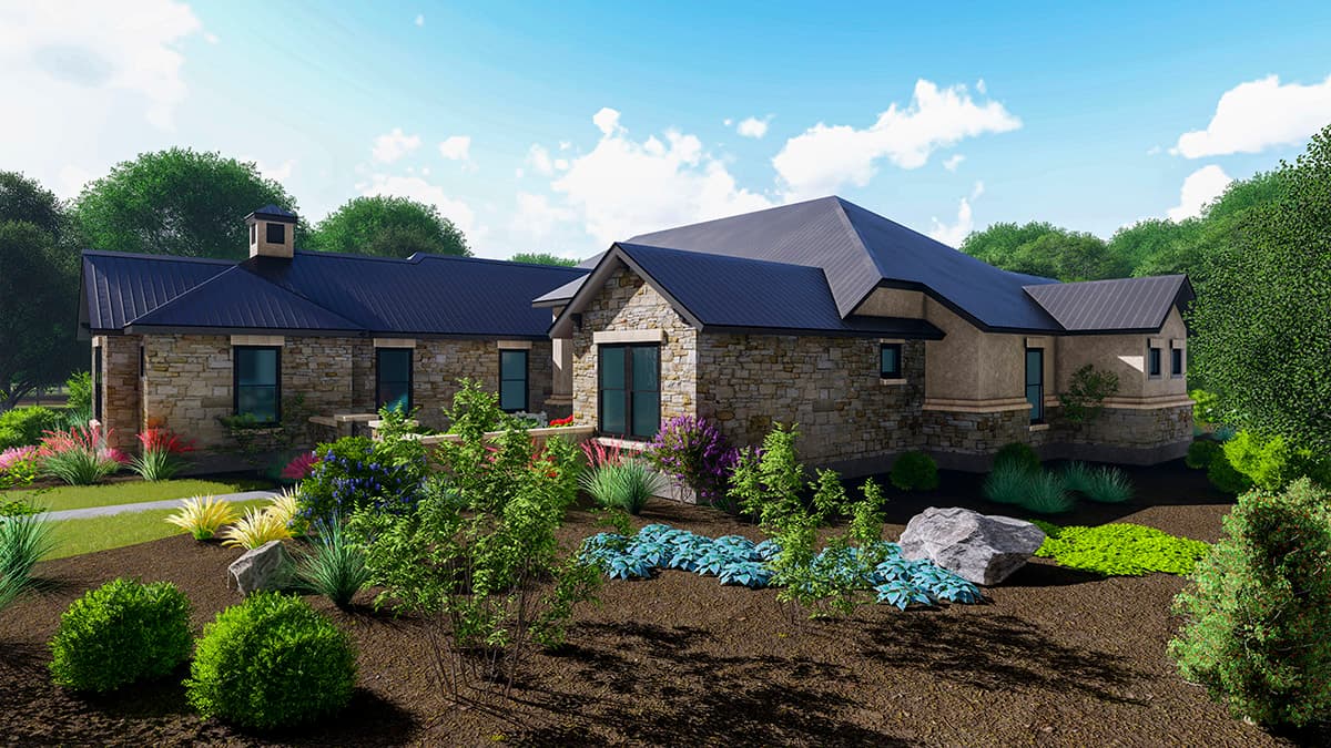 Plan 54029LK: 3-Bed Ranch Home Plan with Game and Exercise Rooms - Image #7 - Contemporary, Hill Country, Ranch, Transitional