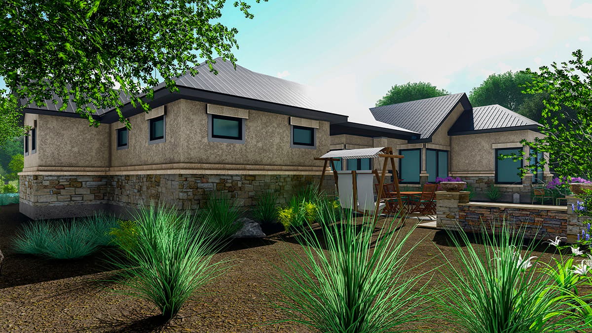 Plan 54029LK: 3-Bed Ranch Home Plan with Game and Exercise Rooms - Image #8 - Contemporary, Hill Country, Ranch, Transitional
