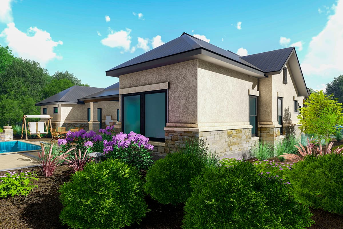 Plan 54029LK: 3-Bed Ranch Home Plan with Game and Exercise Rooms - Image #10 - Contemporary, Hill Country, Ranch, Transitional