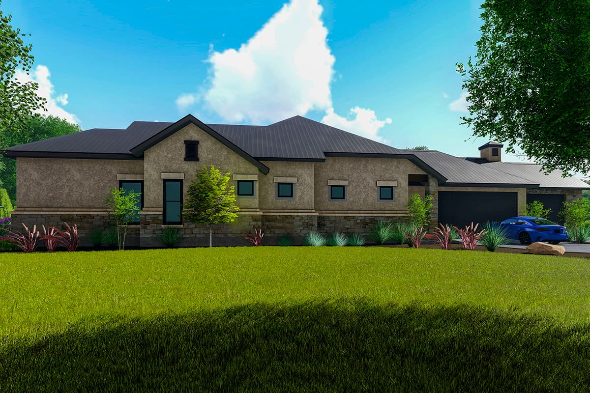 Plan 54029LK: 3-Bed Ranch Home Plan with Game and Exercise Rooms - Image #11 - Contemporary, Hill Country, Ranch, Transitional