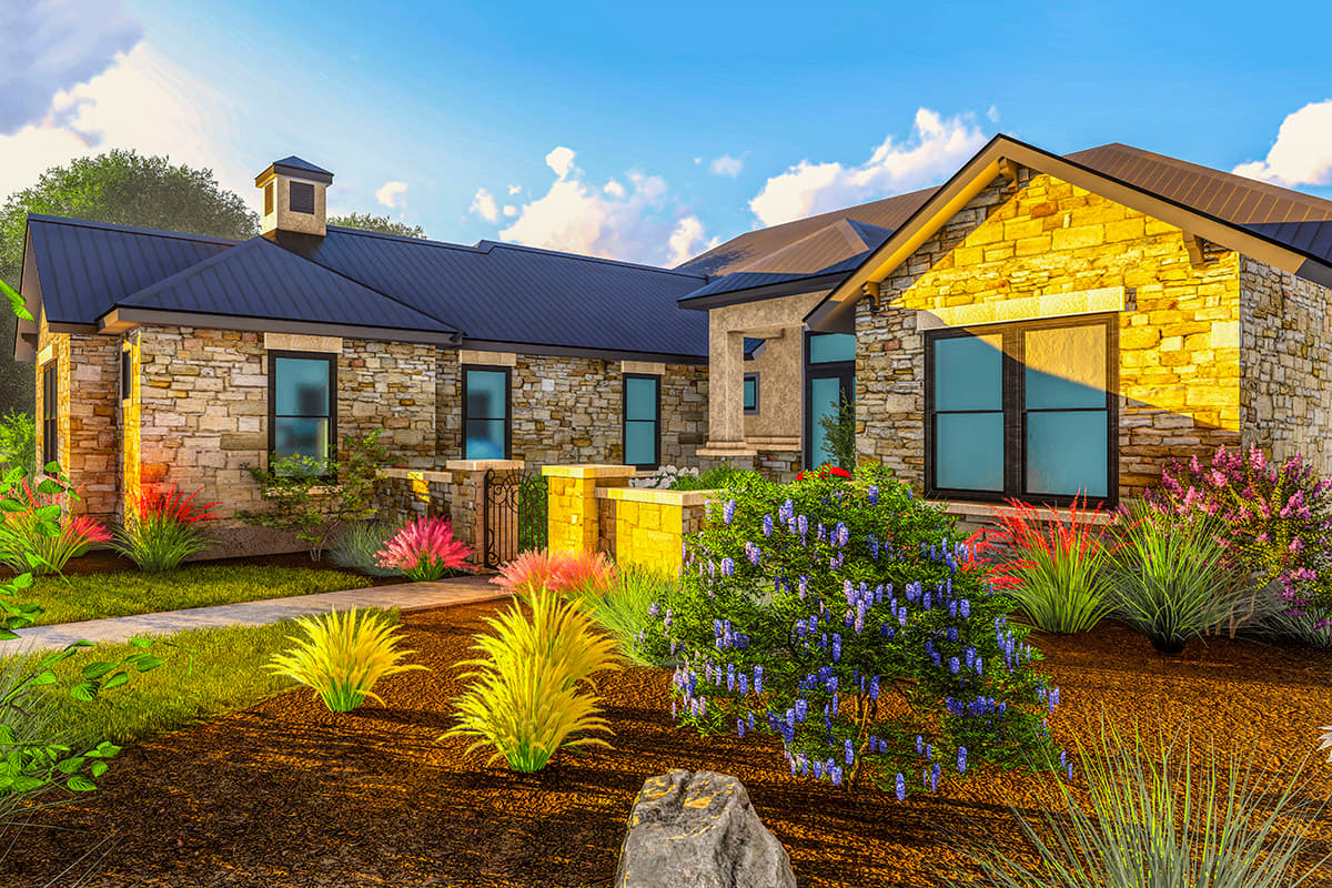Plan 54029LK: 3-Bed Ranch Home Plan with Game and Exercise Rooms - Image #13 - Contemporary, Hill Country, Ranch, Transitional