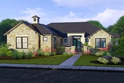 3-Bed Ranch Home Plan with Game and Exercise Rooms