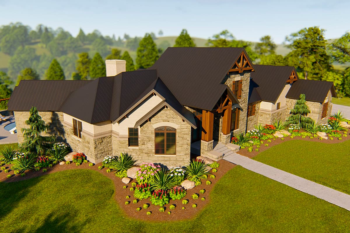 Plan 54031LK: Elegant 4-Bed House Plan with Large Outdoor Living Space - Image #9 - European, Hill Country, Mountain