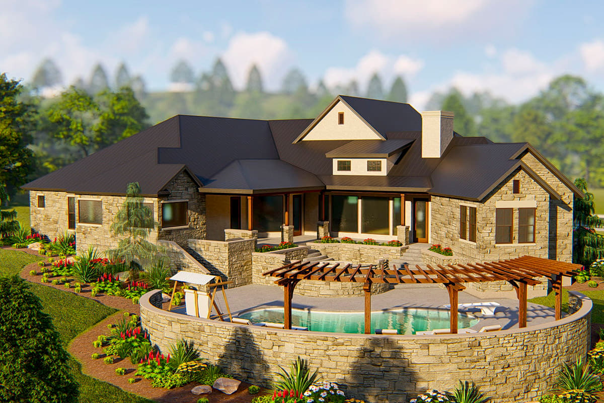 Plan 54031LK: Elegant 4-Bed House Plan with Large Outdoor Living Space - Image #10 - European, Hill Country, Mountain