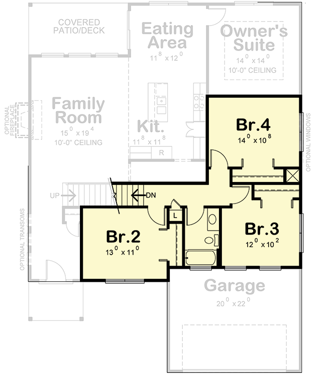 Plan 42662DB: 4-Bed New American House Plan with Fiber Cement Panel Accent - Floor Plan - 2nd Floor - Contemporary, Craftsman, New American, Northwest