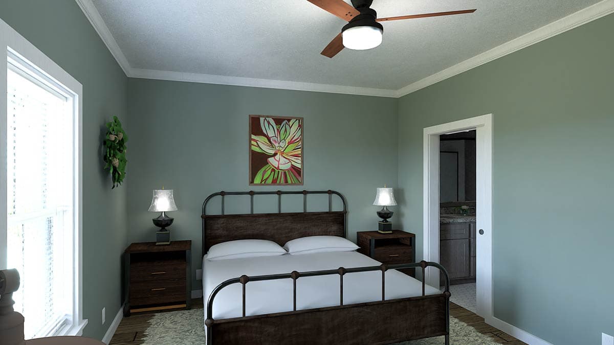 Plan 25021DH: 3-Bedroom Southern Country House Plan with Split Bedrooms - 1425 Sq Ft - Image #9 - Country, Southern