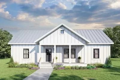 3-Bedroom Southern Country House Plan with Split Bedrooms - 1425 Sq Ft