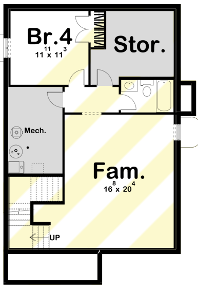 Plan 62997DJ: Country Home Plan with a 29'-wide Footprint - 1963 Sq Ft - Floor Plan - Optional Lower Level Layout ($ Paid Option) - Country, Craftsman, New American, Traditional