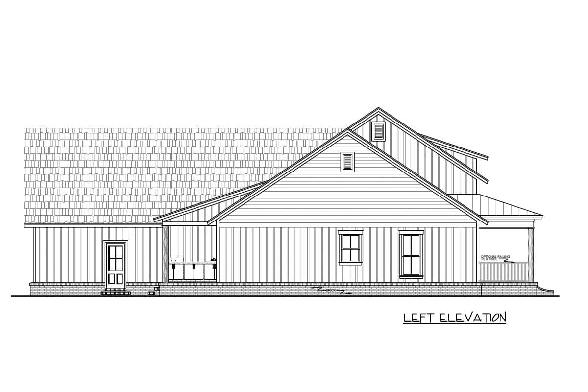 Plan 51191MM: 3-Bed New American House Plan with Potential 4th Bedroom Above the Garage - Image #4 - Country, Farmhouse, Modern Farmhouse, New American