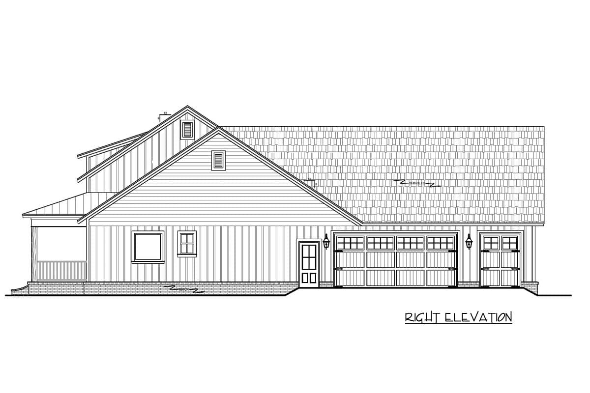 Plan 51191MM: 3-Bed New American House Plan with Potential 4th Bedroom Above the Garage - Image #5 - Country, Farmhouse, Modern Farmhouse, New American
