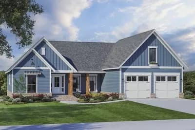 Functional Split-Bed House Plan with Bonus Room above Garage