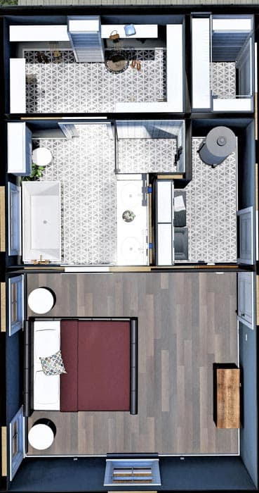 Plan 25022DH: 3-Bed Cottage-Style Ranch House Plan with Split Bedrooms - 1500 Sq Ft - Floor Plan - Master Bedroom 3D - Cottage, Country, New American, Southern