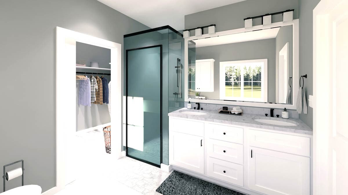 Plan 25022DH: 3-Bed Cottage-Style Ranch House Plan with Split Bedrooms - 1500 Sq Ft - Image #10 - Cottage, Country, New American, Southern