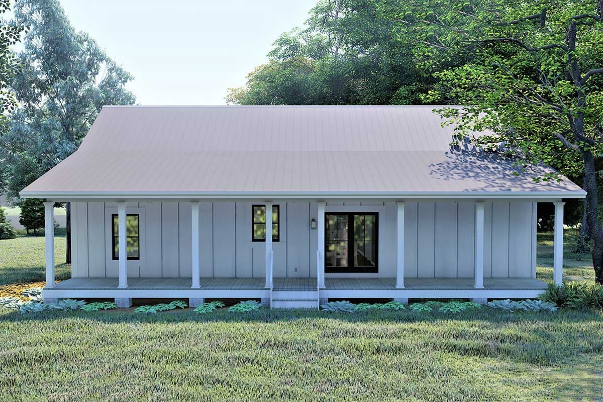 Plan 25022DH: 3-Bed Cottage-Style Ranch House Plan with Split Bedrooms - 1500 Sq Ft - Image #5 - Cottage, Country, New American, Southern