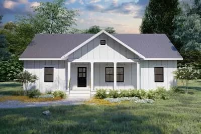 3-Bed Cottage-Style Ranch House Plan with Split Bedrooms - 1500 Sq Ft