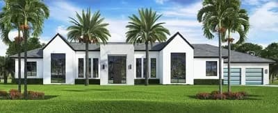 Modern Florida Home Plan with Pool Courtyard
