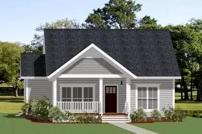 Exclusive 2-Bed Small House Plan with Optional 3rd Bed Upstairs