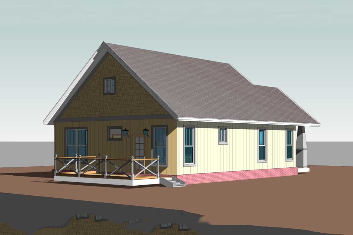 Plan 46435LA: Exclusive 2-Bed New American Cottage House Plan - Image #4 - Cottage, Country, New American