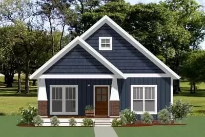 Exclusive 2-Bed New American Cottage House Plan