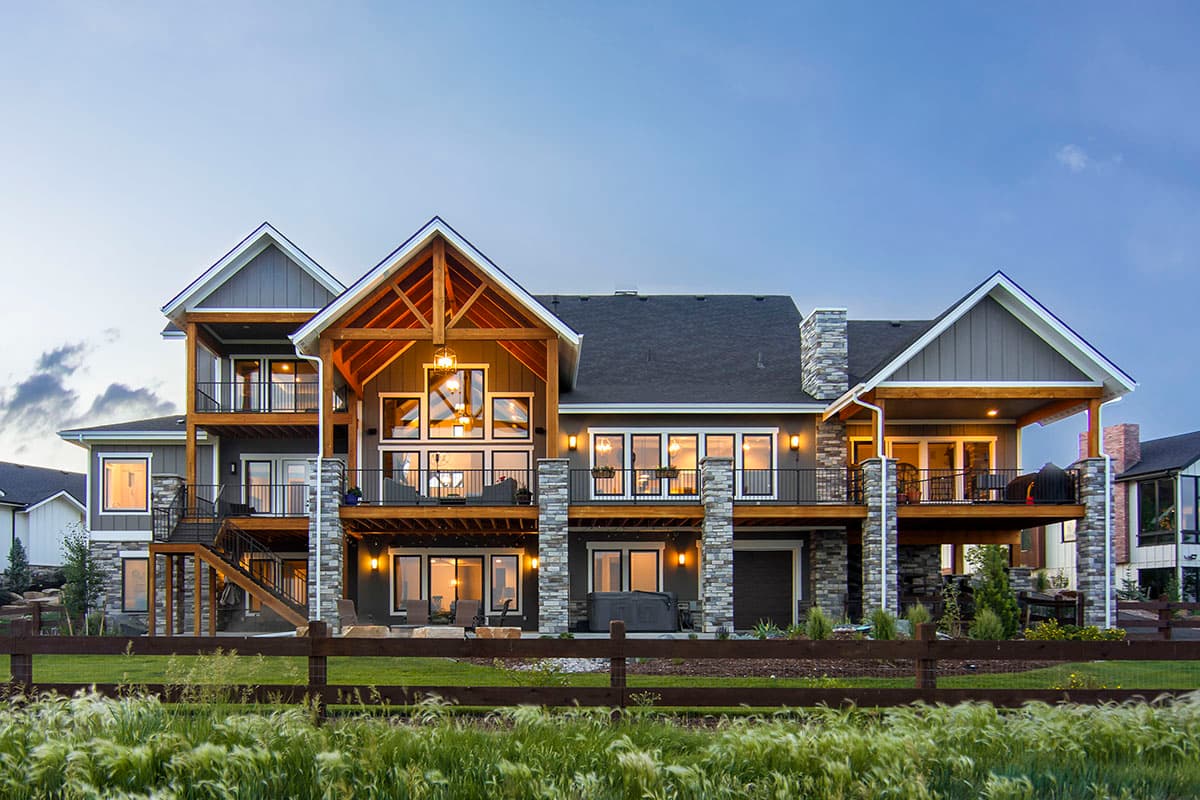 Plan 95100RW: Craftsman with 4-Car Garage and 2-Story Family Room and an Upstairs Office - 3456 Sq Ft - Image #7 - Craftsman, Mountain, Rustic