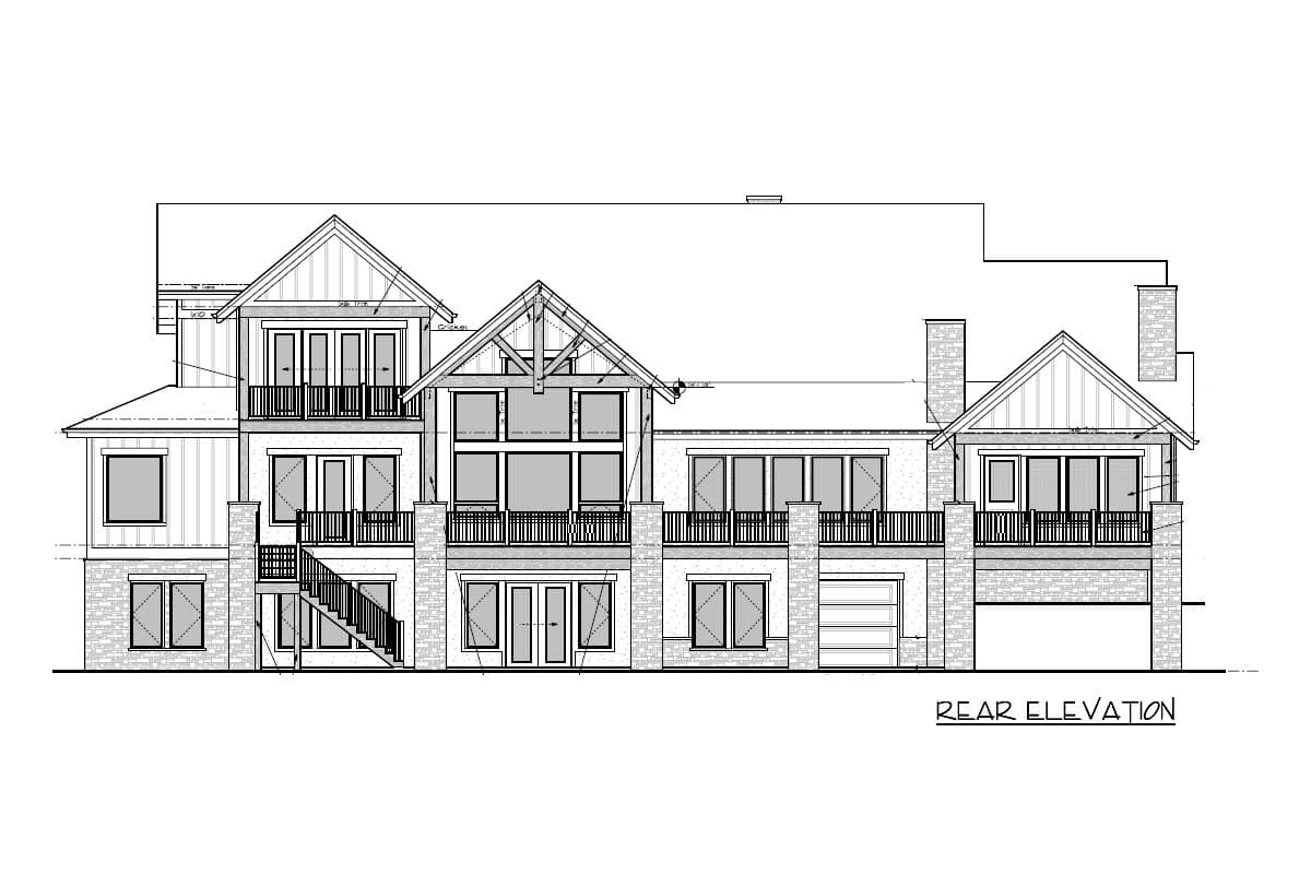 Plan 95100RW: Craftsman with 4-Car Garage and 2-Story Family Room and an Upstairs Office - 3456 Sq Ft - Image #24 - Craftsman, Mountain, Rustic