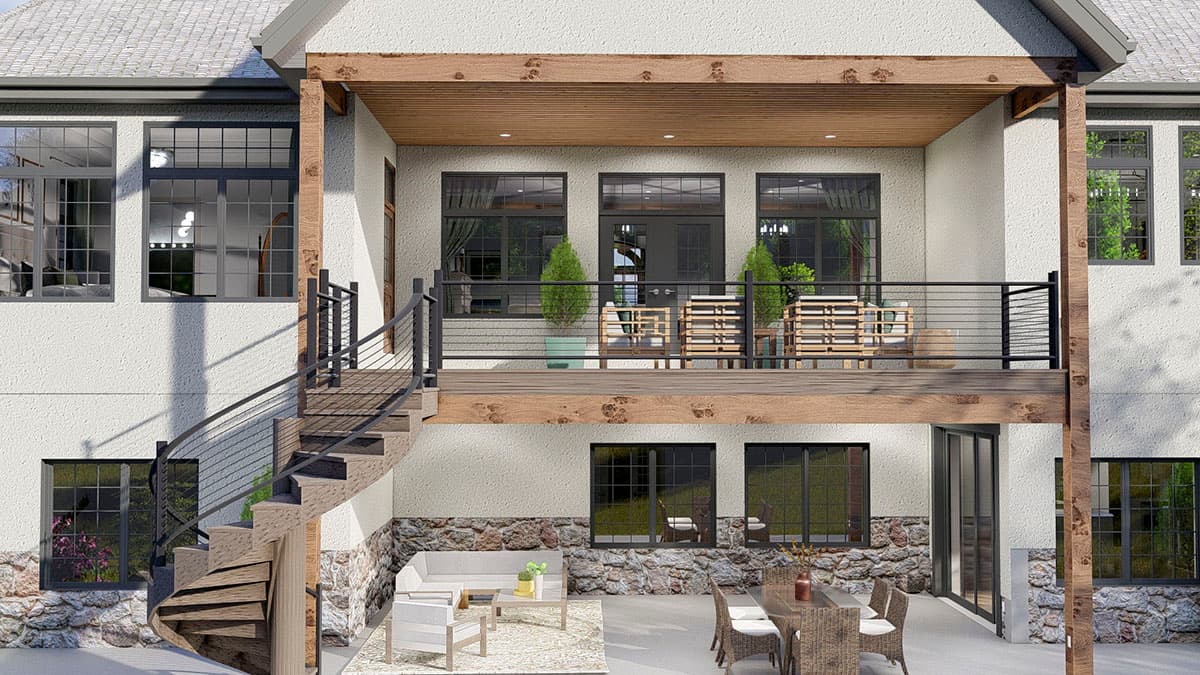 Plan 61373UT: Spacious French Country Home Plan with Lower-level Apartment and Angled Garage - Image #9 - European, French Country