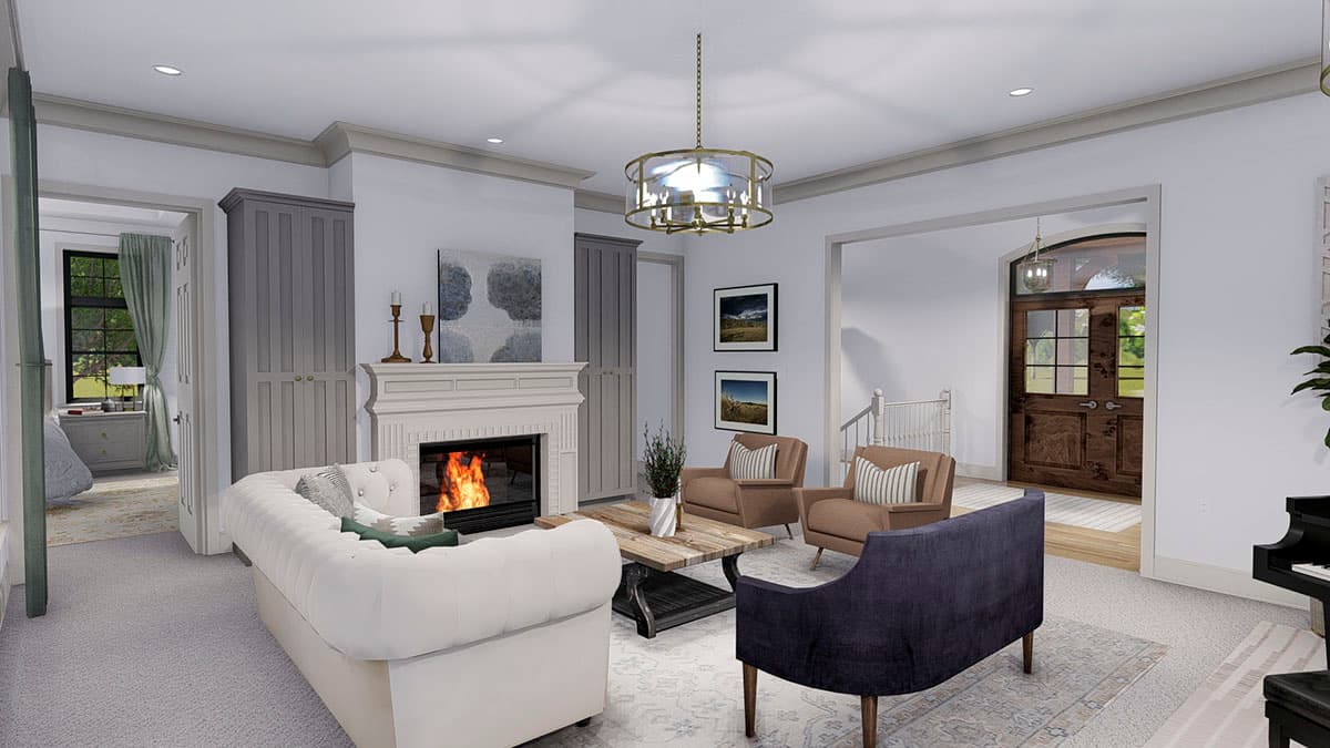 Plan 61373UT: Spacious French Country Home Plan with Lower-level Apartment and Angled Garage - Image #14 - European, French Country