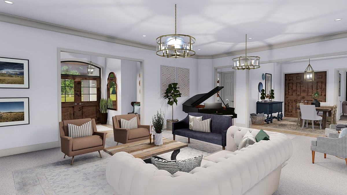 Plan 61373UT: Spacious French Country Home Plan with Lower-level Apartment and Angled Garage - Image #15 - European, French Country