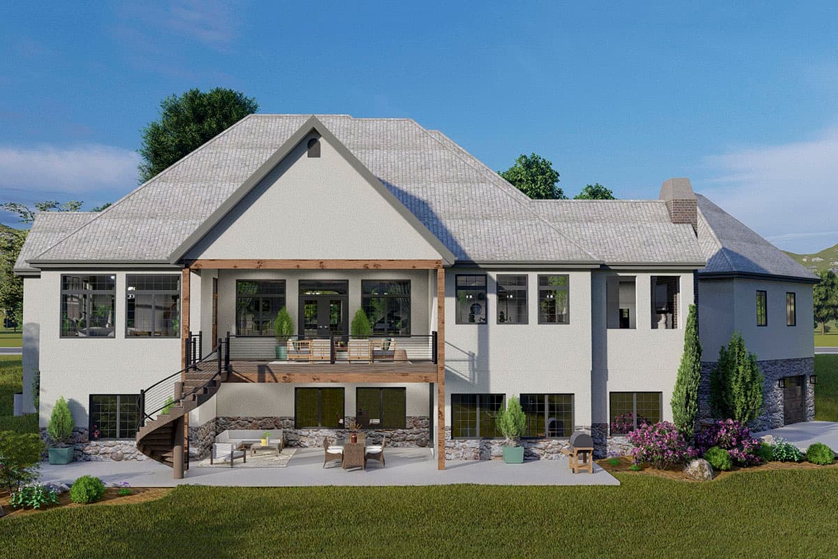 Plan 61373UT: Spacious French Country Home Plan with Lower-level Apartment and Angled Garage - Image #5 - European, French Country