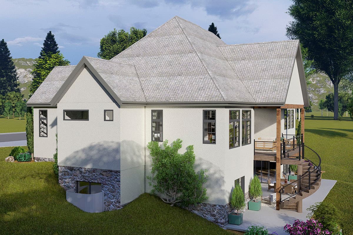 Plan 61373UT: Spacious French Country Home Plan with Lower-level Apartment and Angled Garage - Image #6 - European, French Country