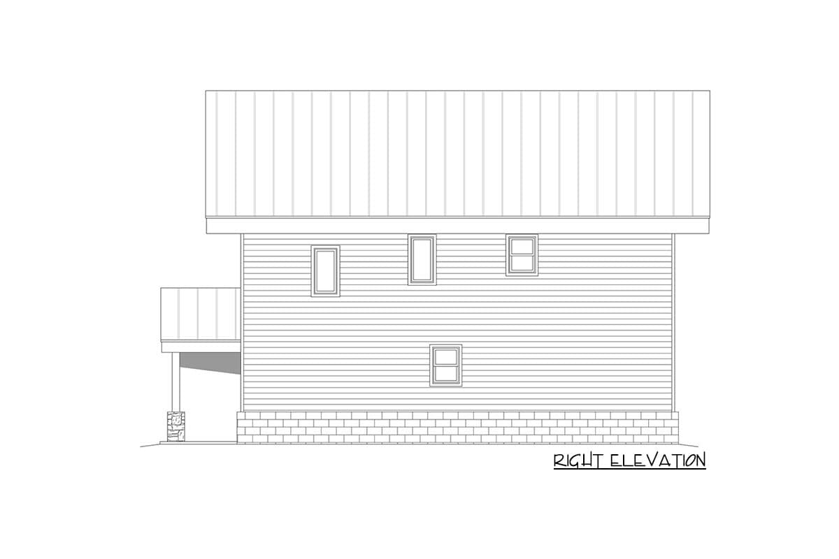 Plan 68740VR: Contemporary 2-Bed House Plan with 3rd Floor Artists Loft Accessible by Ship's Ladder - Image #5 - Contemporary, Mid Century Modern, Modern, Mountain, Northwest, Rustic