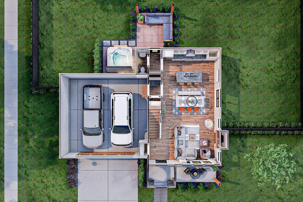 Plan 62998DJ: Efficient 2-Story House Plan with 2-Car Garage - 1499 Sq Ft - Image #8 - New American, Traditional